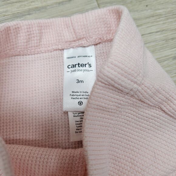 Carter's Baby Girl Ribbed Pants 3 Months Stripe Ruffle Flowers - Picture 6 of 6